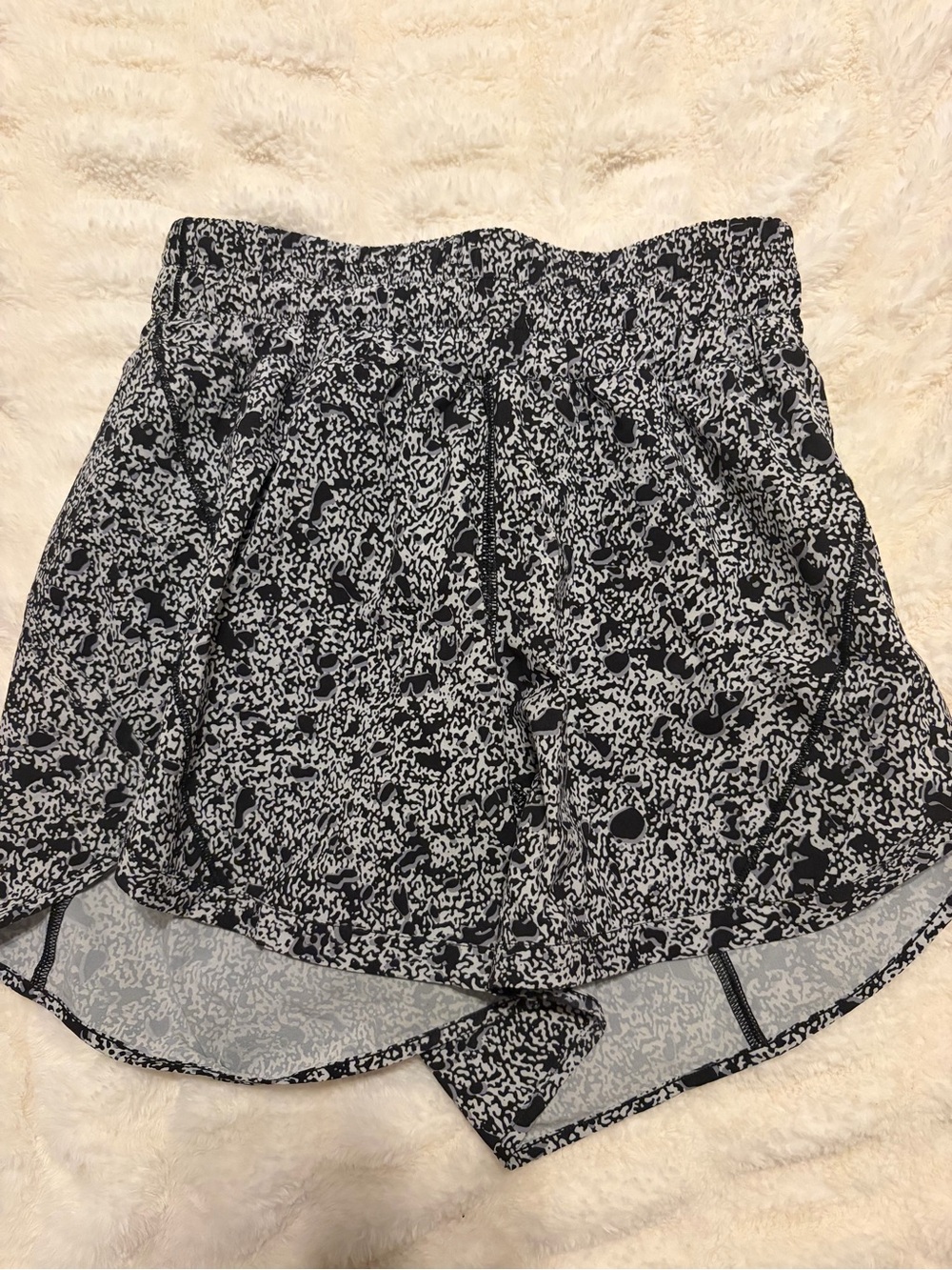 lululemon athletica Black & White Speckled Athletic Shorts